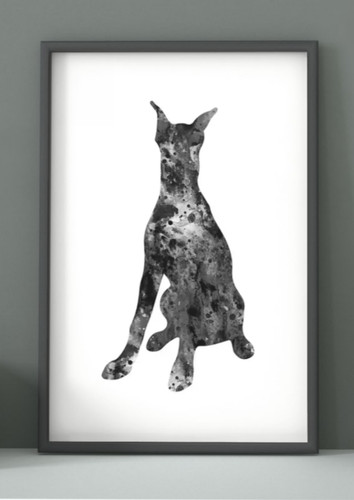 Doberman framed wall art - doberman,