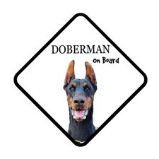 Doberman Dog On Board Car Sign