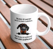 Doberman dog mug Office Work