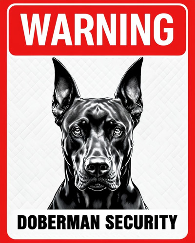 Warning doberman security - warning,