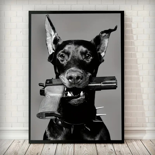 Black doberman iconic - doberman, dog