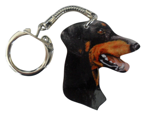 Doberman keyring dobermans - keyring,