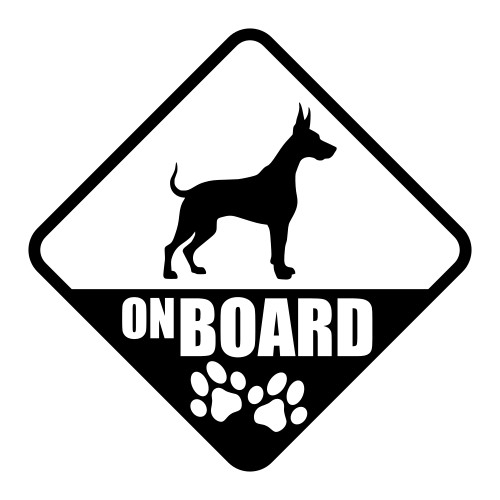 Doberman pincher board paw - on,